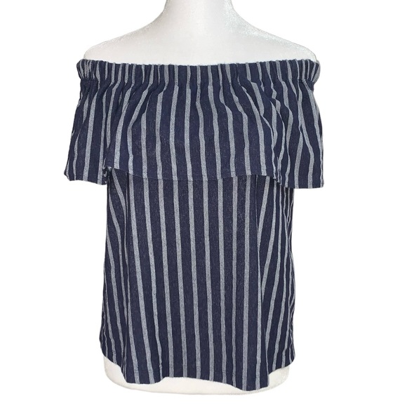 Banana Republic Women’s Stripe Off The Shoulders Top Size XS - Picture 1 of 6